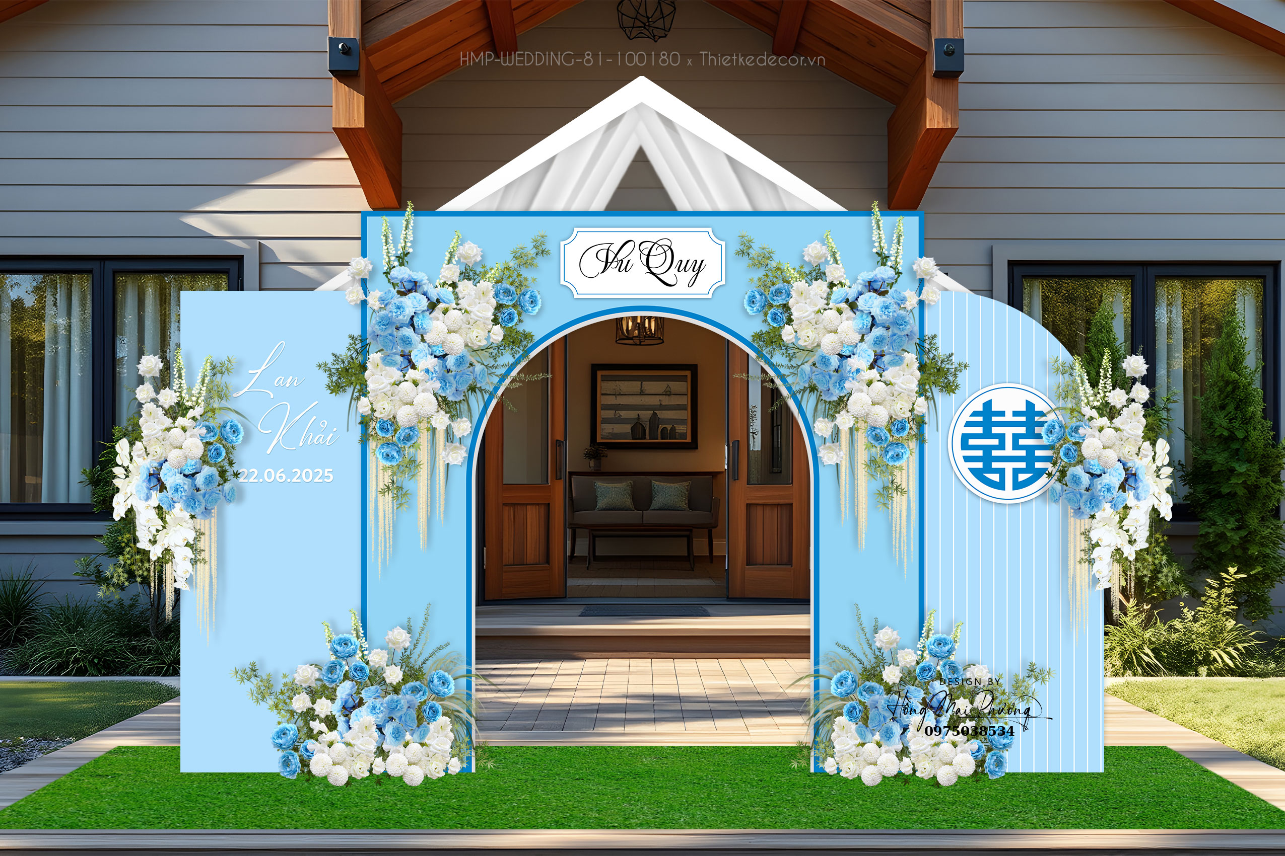 Cổng cưới tone xanh dương ( 280x280 )